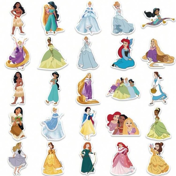 50 Pack Disney Princess Vinyl Stickers - Picture 4 of 6